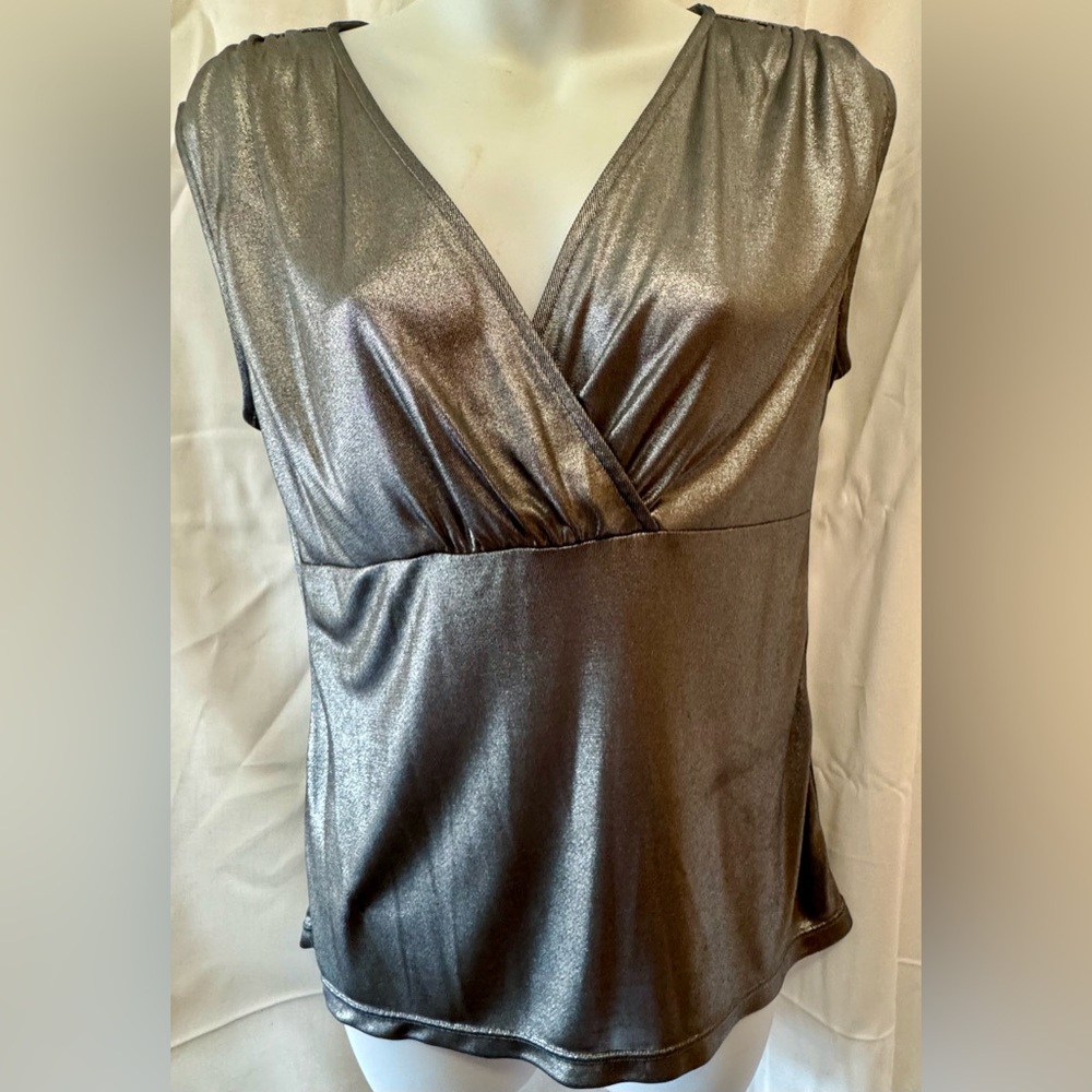 Shimmering Silver Sleeveless Top